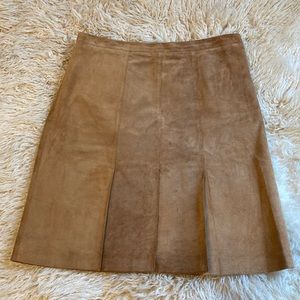 Ann Taylor Suede Leather Midi Skirt